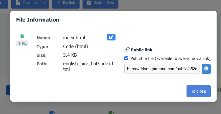 File upload interface with drag-and-drop support